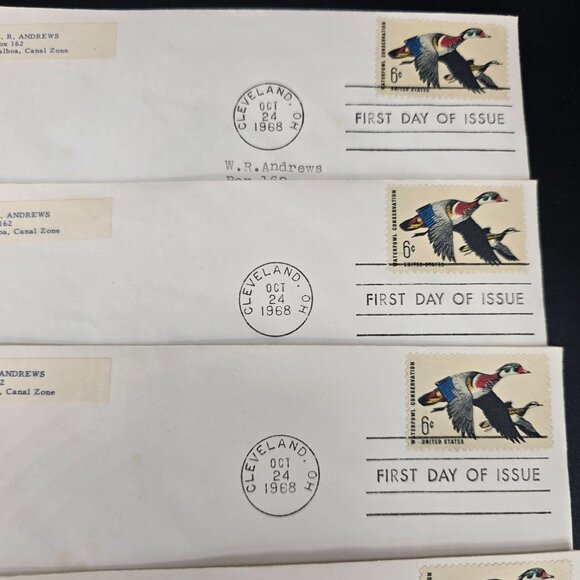1968 First Day Of Issue Envelopes With 6¢ Duck Waterfowl Stamps Lot of 10 LI3013 - Picture 5 of 7